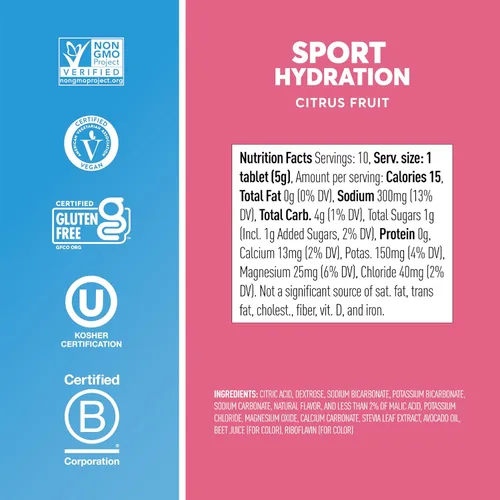 Vista 32 de Nuun Sport - Tabletas de electrolitos para una hidratación proactiva, ponche de frutas, paquete de 8 (80 porciones)