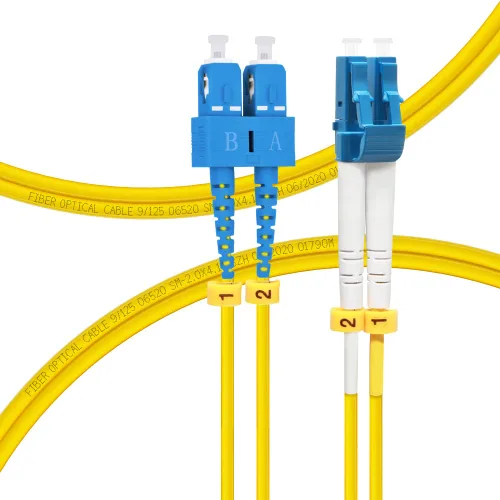 Cable de conexión de fibra de 1M OS2 SC a LC | Opciones de longitud: 1m-50m, Cable de fibra óptica de modo único 1G/10G dúplex 9/125um SMF LSZH de 1