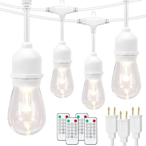 Vista 8 de Mlambert Luces de Cadena LED Regulables de 3 Colores para Exteriores con Controles Remotos, Enchufables 96 Pies (2x48 Pies) Luces LED Impermeables