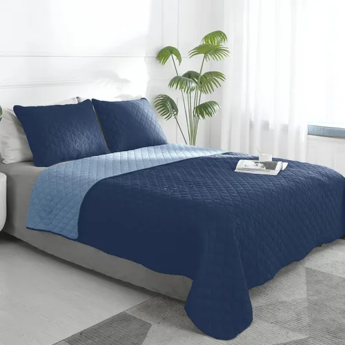 Vista 14 de Easy-Going - Juego de colcha reversible con 2 fundas de almohada, tamaño matrimonial/queen, colcha suave, resistente al agua y a las manchas