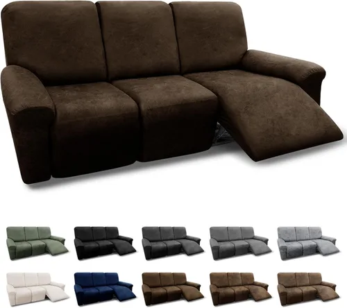Vista 56 de Fundas para Sillón de 2 Piezas con Cojín en T, Fundas de Aspecto de Cuero para Sofá, Fundas para Sillas, Protector de Muebles Elástico, Funda