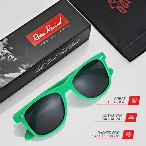 Vista 4 de Retro Rewind - Gafas de sol polarizadas para hombre y mujer, protección UV, gafas de sol clásicas