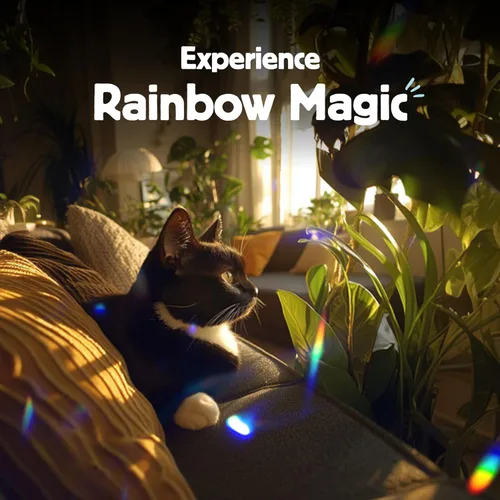 Vista 20 de Kikkerland Fabricante de arco iris con energía solar, atrapasoles de prisma, decoración divertida para ventanas del hogar, regalo único para Navidad