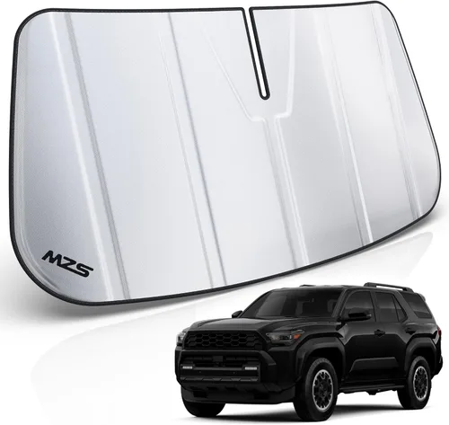 Vista 52 de MZS Parasol para parabrisas compatible con el modelo 3 2018-2026, parasol plegable para ventana delantera de automóvil con bolsa de almacenamiento