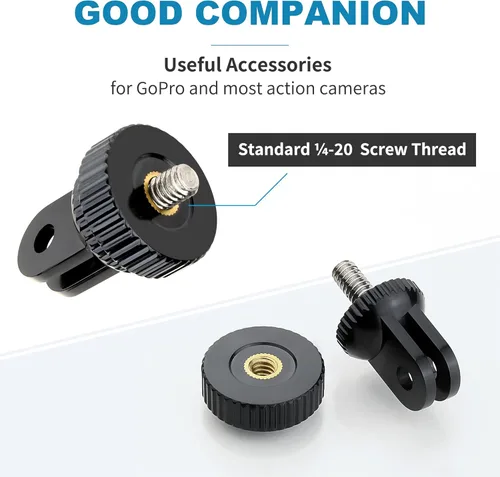 Vista 3 de Paquete de 3 adaptadores de conversión 1/4-20 con anillo de bloqueo para GoPro Hero 13 12 11 10 9 8 7 6 5 4 3 Insta360 DJI Action Camera
