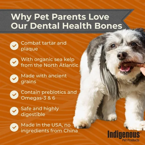 Vista 3 de Huesos de salud dental indígena: aliento fresco original grande 17oz