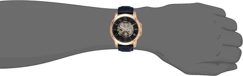 Vista 2 de Fossil ME3054 Grant Three reloj de pulsera automático de piel para hombre azul marino