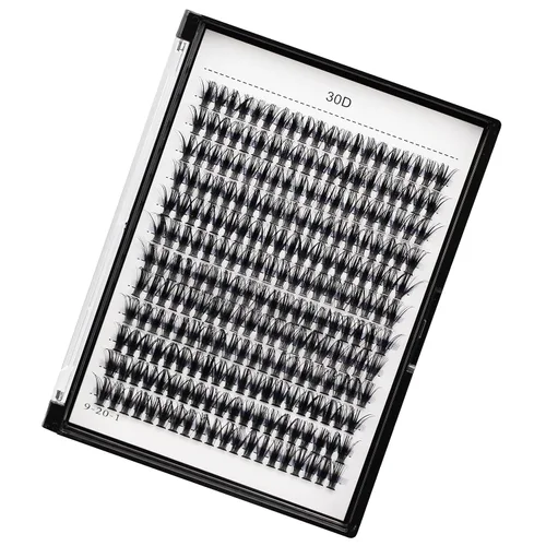 Vista 12 de Bodermincer 10D/20D/30D/40D/50D/60D/80D, 240 racimos de pestañas rizadas C/D 10-12-14-0.630-0.630 in mezcla de pestañas postizas esponjosas de un