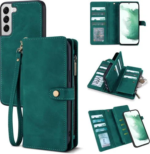 Vista 8 de TwoHead - Funda tipo cartera para Samsung Galaxy S22, 11 tarjeteros, color negro Sueño Negro