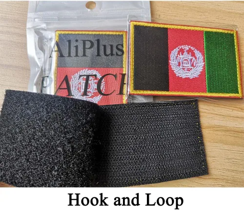 Vista 5 de 2 unidades AliPlus Parches de bandera de Afganistán bordados, parches tácticos militares de moral con gancho y bucle
