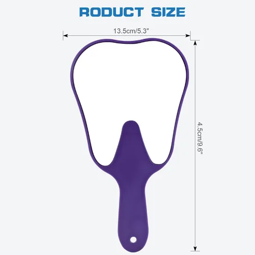 Vista 3 de Espejo de mano en forma de diente - Espejo de mano Espejo de dientes Espejo de paciente Higienista Dental Regalos