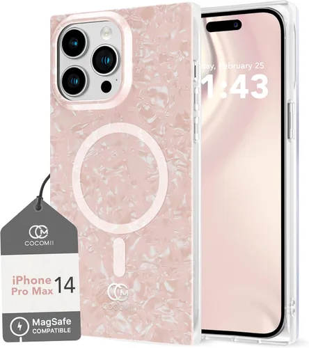 Vista 58 de Cocomii - Funda rectangular compatible con iPhone 14 Pro - Compatible con MagSafe, patrón de carey, estampado animal, brillante, magnética