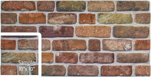 Vista 42 de Dundee Deco Paneles de pared 3D de ladrillo sintético, revestimiento, paneles de pared con aspecto de piedra roja y naranja, revestimiento de espuma