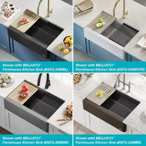 Vista 9 de Kraus Multiusos Escurreplatos Enrollable para Fregadero con Colador y Esterilla en Aqua, KRM-11AQ