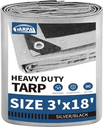 Vista 56 de TARPAL Lona 4x8 Pies Lonas Pequeñas Resistentes Impermeables 10mil Cubierta Protectora Multiusos Impermeable, Protección contra la Nieve o los Rayos