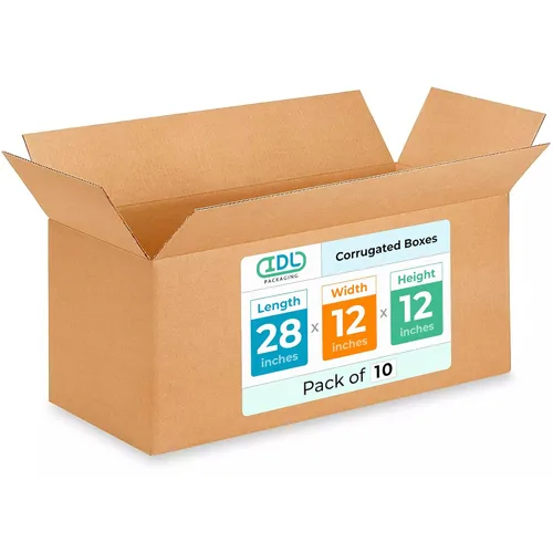 Vista 182 de IDL Packaging Paquete de 5 cajas de envío altas de 8 x 8 x 48 pulgadas, extra resistentes de 200 libras frente a caja regular, cajas de mudanza