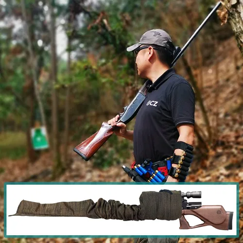 Vista 9 de Maxfacilis Gun Socks with One Gun Cloth, 52" Gun Cover for Rifle Shotguns with or without Scope Storage Anti-Rust Silicone Treated Gun Socks with
