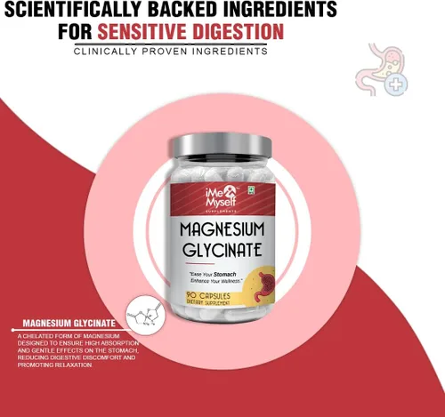 Vista 3 de iMeMyself Glicinato de magnesio 90 cápsulas Fórmula de alta absorción para apoyo muscular y relajación