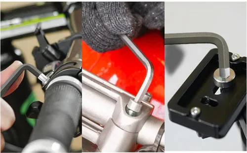 Vista 6 de 2 llaves Allen de extremo de bola de 0.059 in, llave hexagonal interna, herramienta de reparación de acero S2 de brazo largo en forma de L