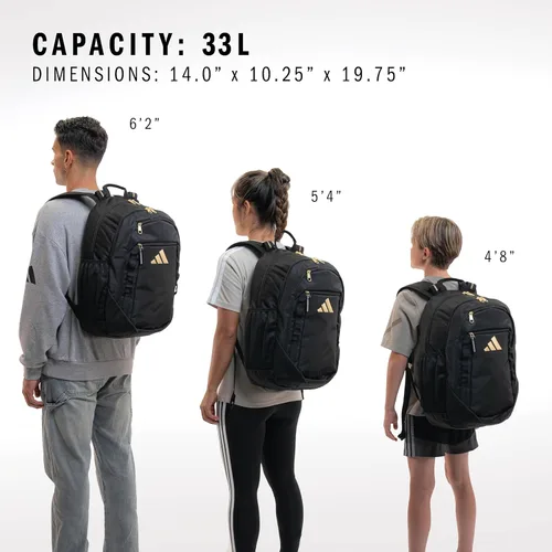 Vista 6 de adidas - Mochila Excel 6, Negro, dorado