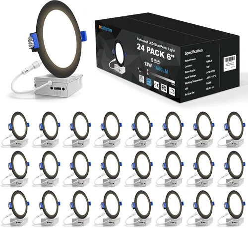 Vista 9 de VOLISUN Paquete de 24 unidades de iluminación empotrable de 3 pulgadas, luz LED empotrable de 5 CCT con caja de conexiones, 2700K-5000K