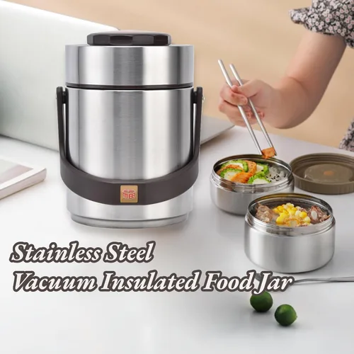 Vista 4 de Mumusuki Lonchera aislada para adultos, tarro de alimentos de acero inoxidable con tapa a prueba de fugas, recipiente de alimentos fríos