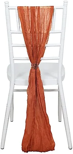 Vista 7 de 5 fajas de gasa beige para silla de algodón, para bodas, fiestas, eventos, recepción, catering, suministros de decoración para el hogar