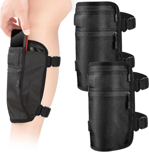 Xuniea Paquete de 2 soportes para teléfono de pierna, funda para teléfono celular, soporte antideslizante para teléfono celular con correa ajustable