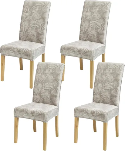 Vista 100 de Fundas para Sillas de Comedor, Juego de Fundas para Sillas de Comedor de 4 Piezas, Fundas Elásticas para Sillas de Cocina, Fundas para Sillas