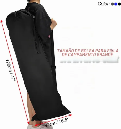 Vista 3 de PATIKIL Bolsa de repuesto para silla de campamento de 48 pulgadas, paquete de 2 bolsas plegables para sillas de campamento 900D Oxford bolsa de Negro