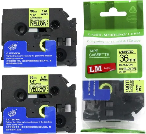 Vista 25 de 2/Pack LMe561 Premium 1.5" Black Print on Blue Label Tape, Compatible with Brother TZe-561 P-Touch Tape 36mm Laminated Replacement Label Tape.