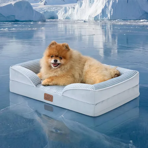 Vista 54 de Bedsure Cama ortopédica para perros de tamaño mediano – Cama lavable para perros medianos y gatos, impermeable, cómodo sofá para mascotas con funda