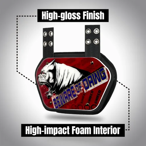 Vista 2 de O Shield Football Back Plate, Backplate Football, Expression Series, Drip, Big Dawg, That Boy Bad, That Man, You Slow, Can't Catch Me