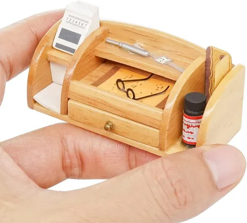 Vista 4 de Odoria 1/6 Papelería miniatura casa de muñecas accesorios de oficina, Burlywood