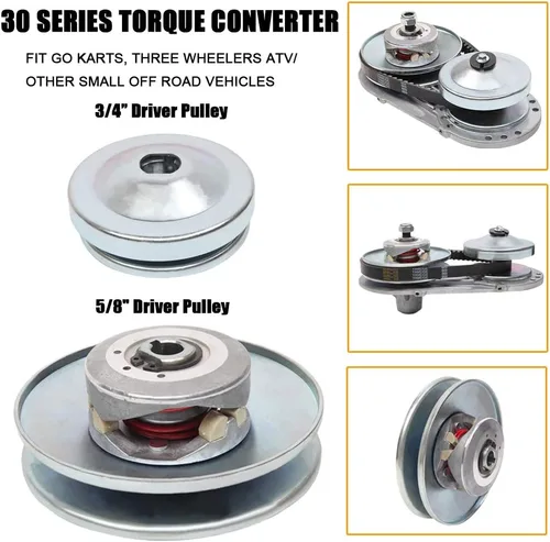 Vista 3 de Embrague convertidor de par para Go Kart 3/4 pulgadas 10T 40/41 y 12T 35 correa de transmisión Polea de correa de reemplazo para Manco Comet TAV2