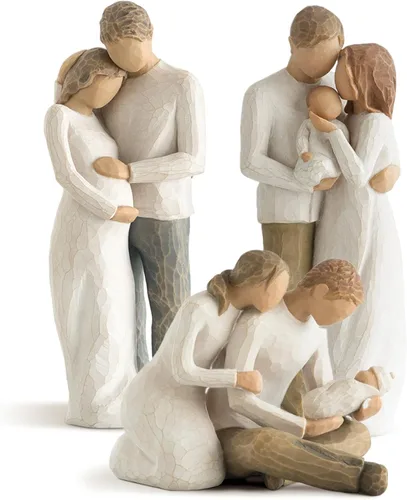 Willow Tree Our Gift Figure Plus Home Figure Plus New Life Figure, juego de 3 piezas esculpido pintado a mano