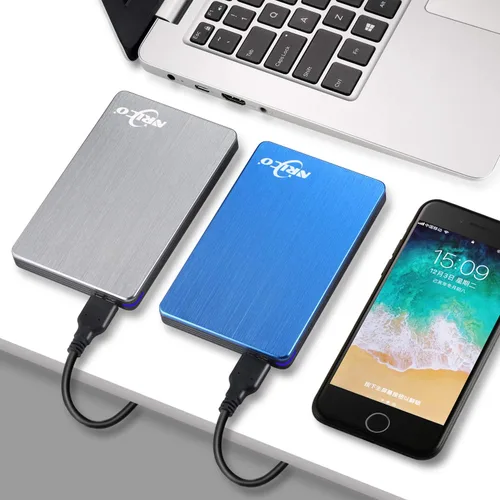 Vista 6 de NRICO Disco duro externo portátil de 320 GB USB 3.0 HDD de 2.5 pulgadas de almacenamiento compatible con PC, Mac, escritorio, PS4 (320 GB, gris)
