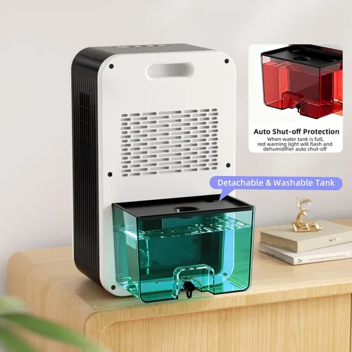 Vista 5 de Deshumidificador, deshumidificadores pequeños Scozza para habitación del hogar, silencioso con apagado automático, deshumidificadores