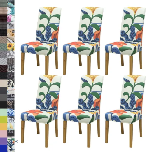 Vista 109 de BIETYONE - Fundas para sillas de comedor, juego de 2 fundas para sillas de comedor o cocina, lavables, protectoras, para sillas Parsons