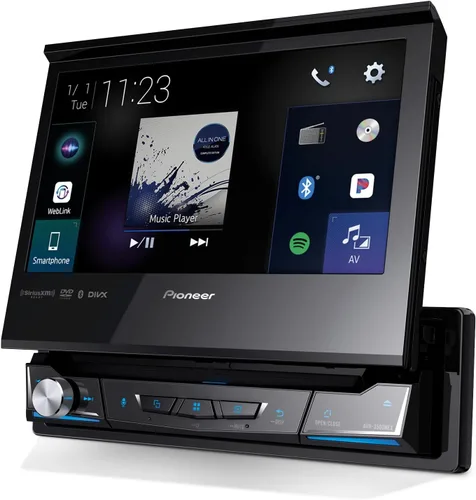 Pioneer AVH-3500NEX Pantalla táctil motorizada de 7 pulgadas, DIN único - Apple CarPlay con cable y Android Auto, Bluetooth, cámara de respaldo,
