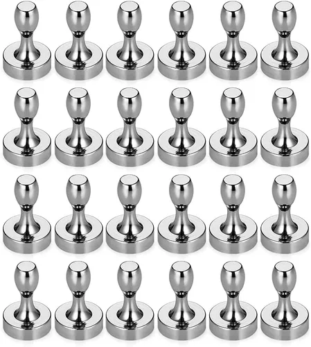 BTLIN Imanes pequeños para nevera fuertes, mini pines magnéticos de metal para cocina, refrigerador, pizarra blanca, oficina, paquete de 24