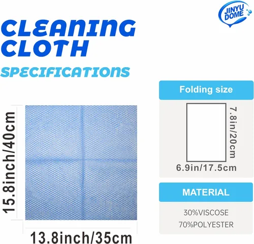 Vista 2 de Paños de limpieza desechables de cocina, paños reutilizables para cocina, baño, limpieza del hogar (azul, paquete de 100 unidades)