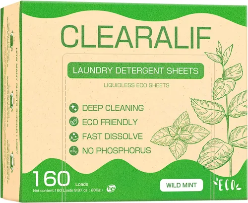 Vista 26 de CLEARALIF Hojas de detergente para ropa (480 cargas), sin perfume, ideales para viajes, apartamentos, dormitorios, tiras de detergente para ropa