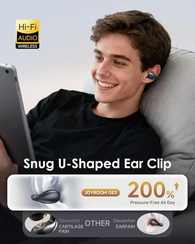 Vista 2 de Auriculares King Lucky de clip, auriculares de oído abierto con almohadilla de aire cómoda, inalámbricos Bluetooth 5.4 multipunto, auriculares