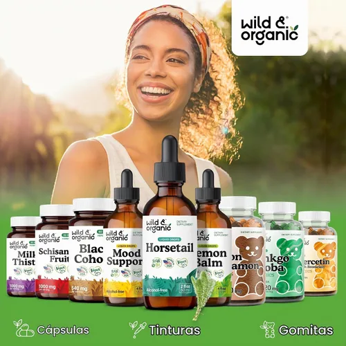 Vista 5 de Gotas de extracto de cola de caballo salvaje y orgánico - Soporte para uñas y piel - 2 oz Liquid Horsetail Supplement - Horsetail Herb Powder Based