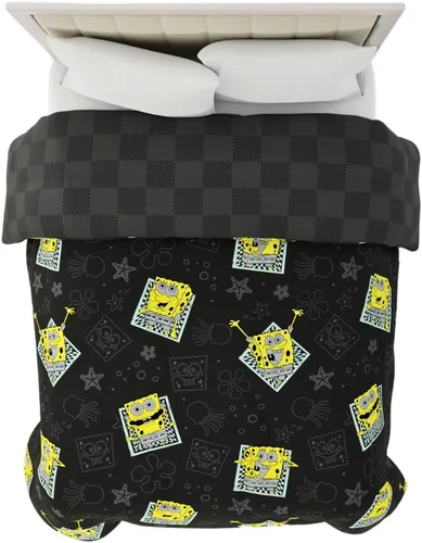 Vista 10 de Franco Collectibles Edredón reversible y súper suave de Batman de DC Comics, ropa de cama clásica de microfibra, tamaño reina