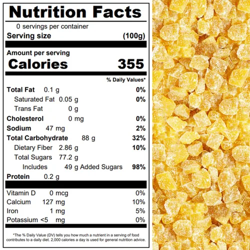 Vista 2 de Presto Sales Crystallized Ginger Pieces - Piezas de jengibre confitado seco sin sulfuro de 16 onzas Piezas de 0.198 a 0.198 pulgadas Todo
