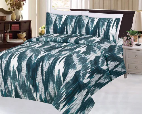 Vista 18 de Marina Decoration Juego de funda de edredón de 3 piezas con 2 fundas de almohada, diseño de rayas negras y grises, tamaño doble/matrimonial