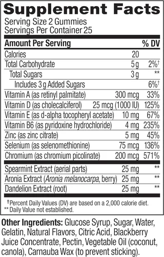 Vista 6 de OLLY Gomita de tez impecable, soporte para una piel clara y saludable, vitaminas E, A, zinc, suplemento masticable, sabor bayas, 50 piezas