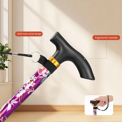 Vista 4 de Bastón para caminar, altura ajustable de 36 pulgadas, bastón de aluminio con mango de ABS, ligero para hombres y mujeres